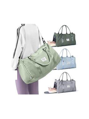 Travel Duffel Bag Weekender Gym Tote Carry On With Shoe Compartment Waterproof